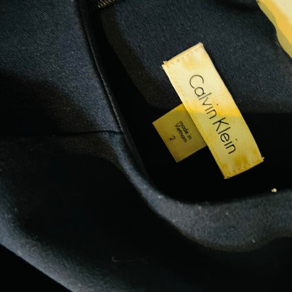 Calvin Klein Navy Sleeveless Belted Dress Size 2 - Picture 5 of 8